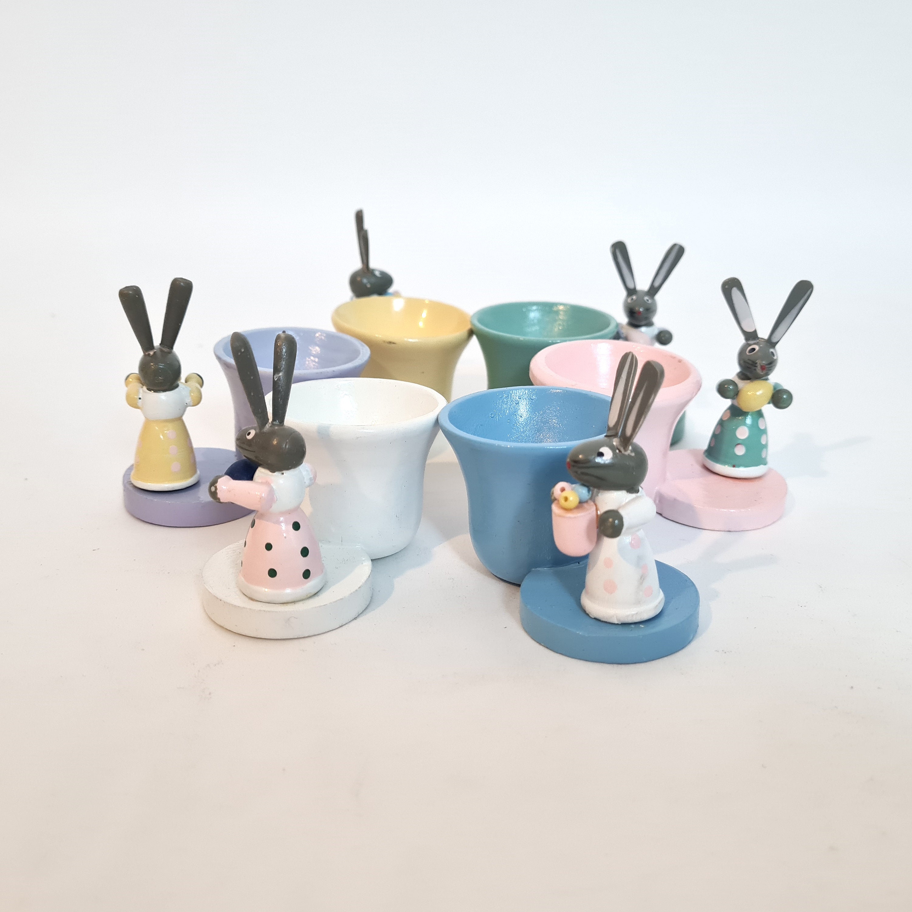 ヴィンテージ エルツ山地イースターセット 6 個入り カラフルな民芸品