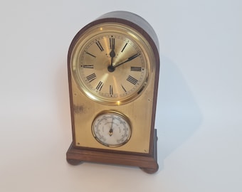 Vintage Mid Century moderne tolle Kaminuhr mit Barometer Weimar 80er Jahre