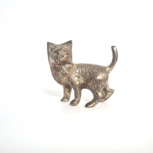 Vintage brass cat Retro decoration Figurine brass cat