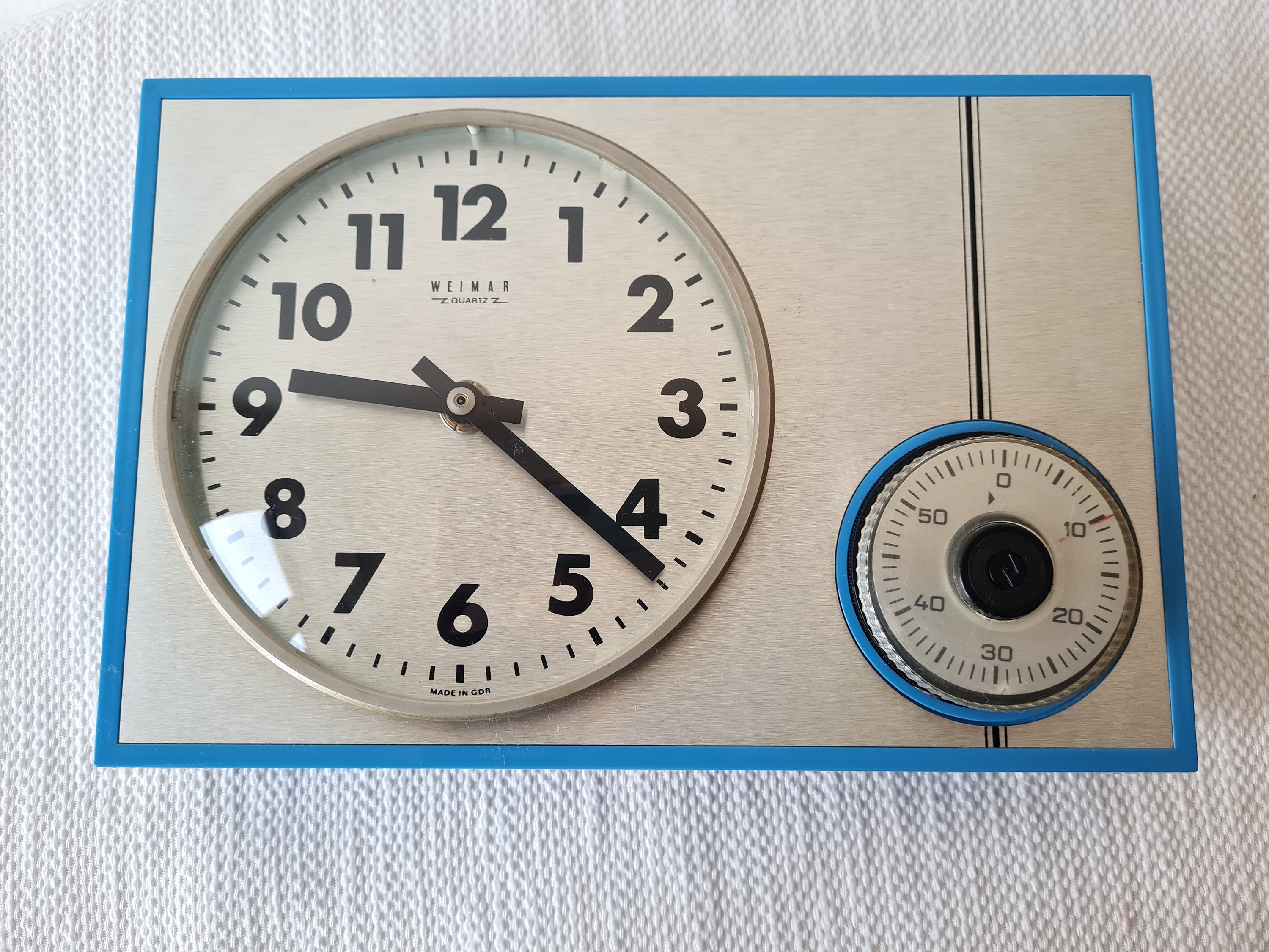 旧東ドイツGDR WEIMAR 壁掛け時計 Vintage Mid Century Wall Kitchen CLOCK With Timer Weimar DDR 70s