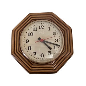 Vintade ceramic Mid Century Weimar electronic Wall Clock GDR 70s
