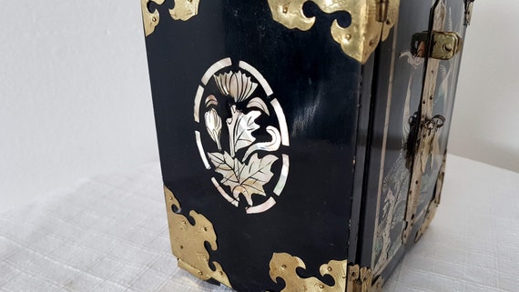 Vintage Chinese Jewelry Box Antique Jewelry Box D… - image 5