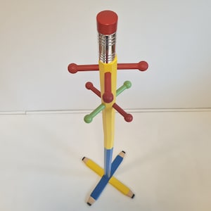 Vintage Pop art Memphis Milano style Floor Standing Pencil coat rack