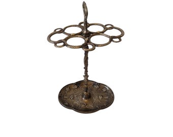 Vintage Hollywood Regency Modern Brass Umbrella Stand for 6 umbrellas