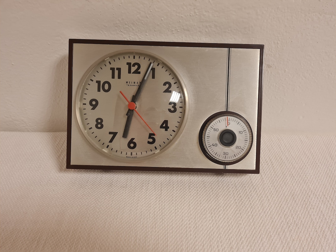 Vintage Mid Century Wall Kitchen CLOCK With Timer Weimar DDR Etsy