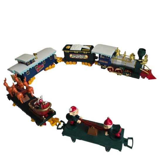 ヴィンテージ クリスマス エクスプレス トレイン セット、ライト付き
