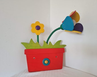 Vintage Pop art 'Haba' wall wooden Lamp, 1980s