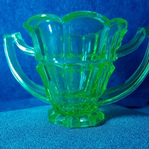 Czech uranium glass vase Handcrafted in Czechoslovakia in The 1970&#39;s- 1980&#39;s