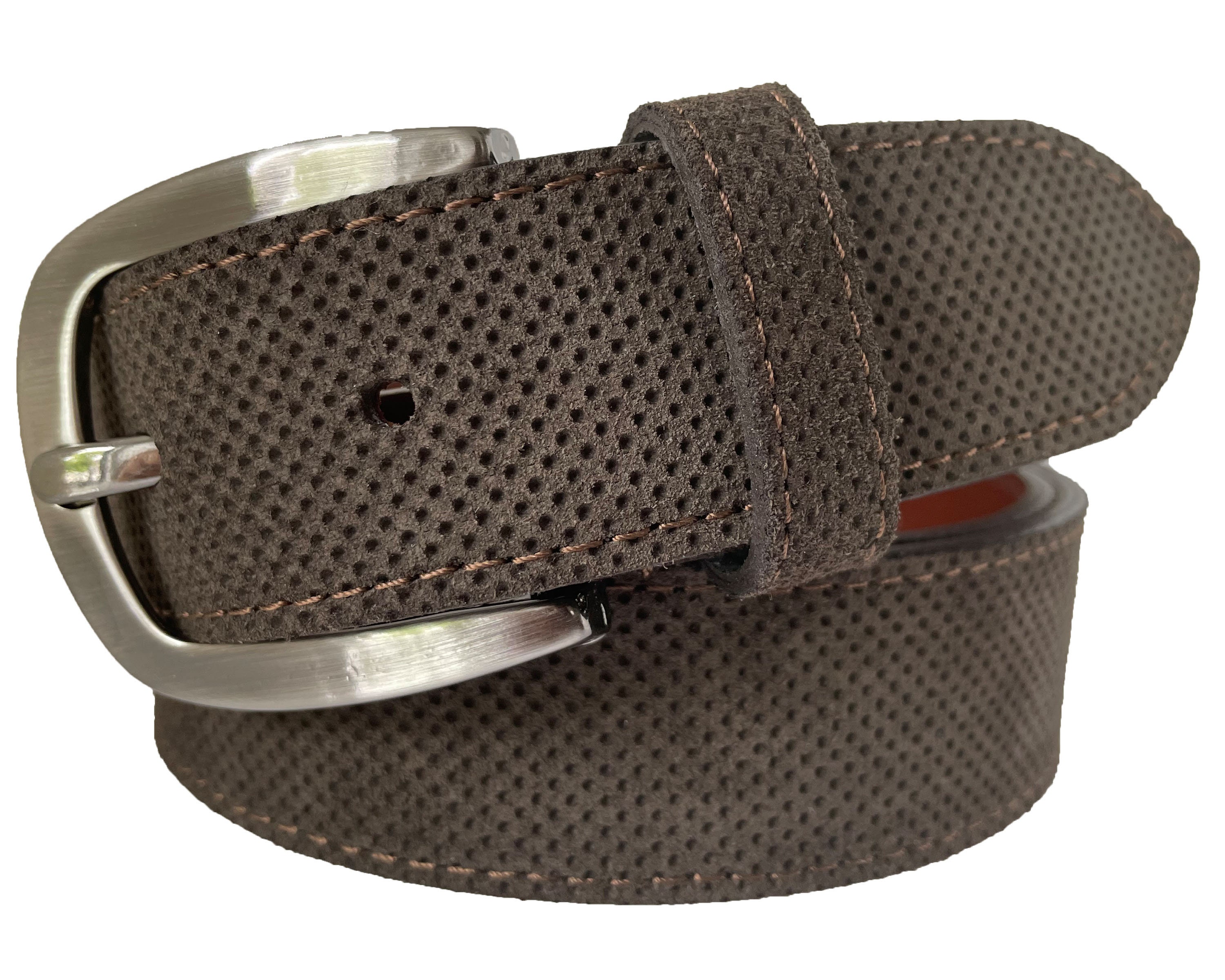 Brown Perforated Leather Belt Classic Perforated Leather Brown Belt – SAYKI main image 2