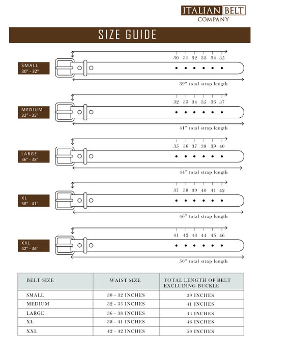 belt size chart uk