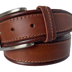 Pelle italiana monouso Cognac Tan da uomo, punta affusolata, 40 mm