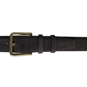 Mens Brown Suede Belt 40mm, Italian Leather Brass buckle Jeans & Smart Casual Wear image 4