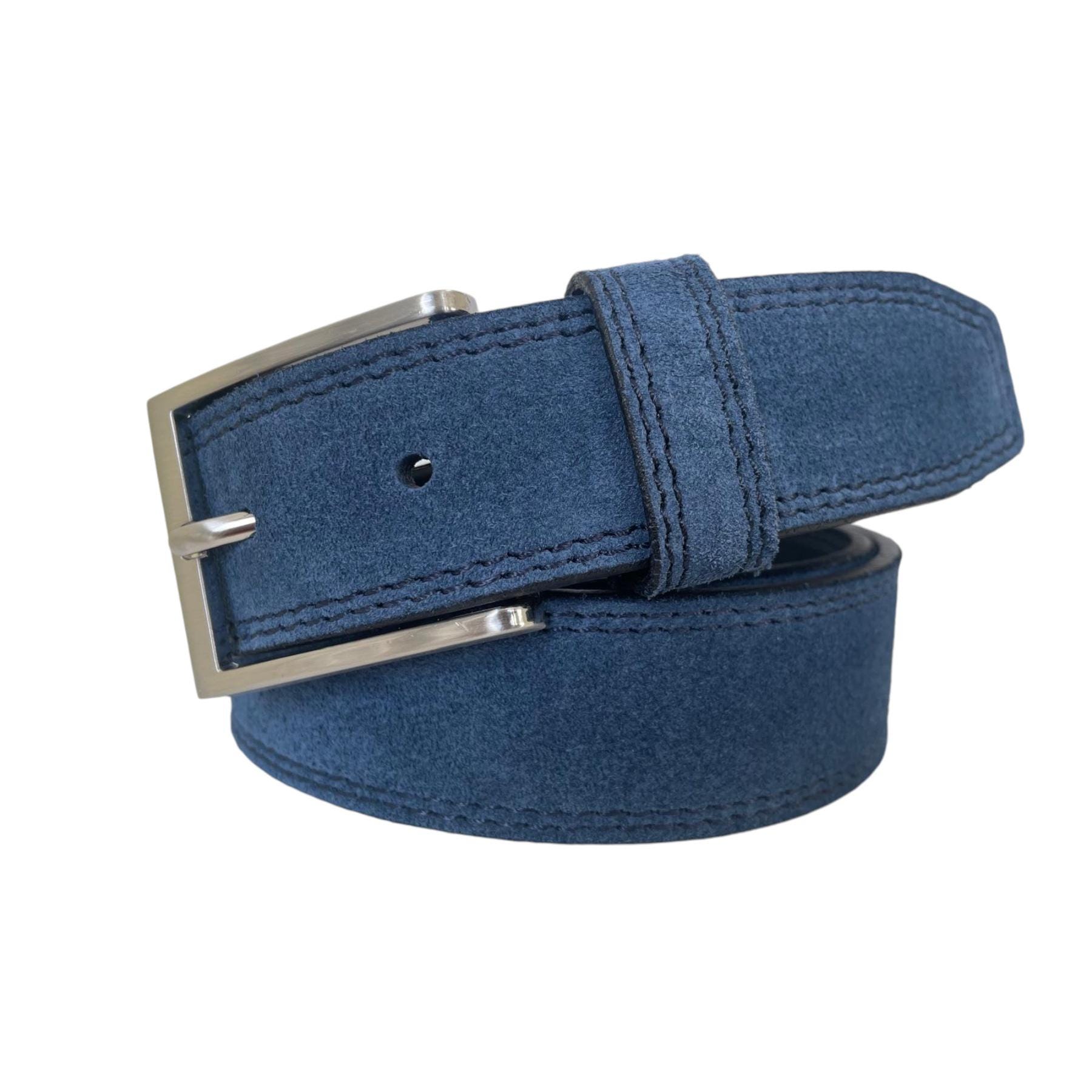 Blue Suede Belt, Italian Suede and Design 35mm - Etsy