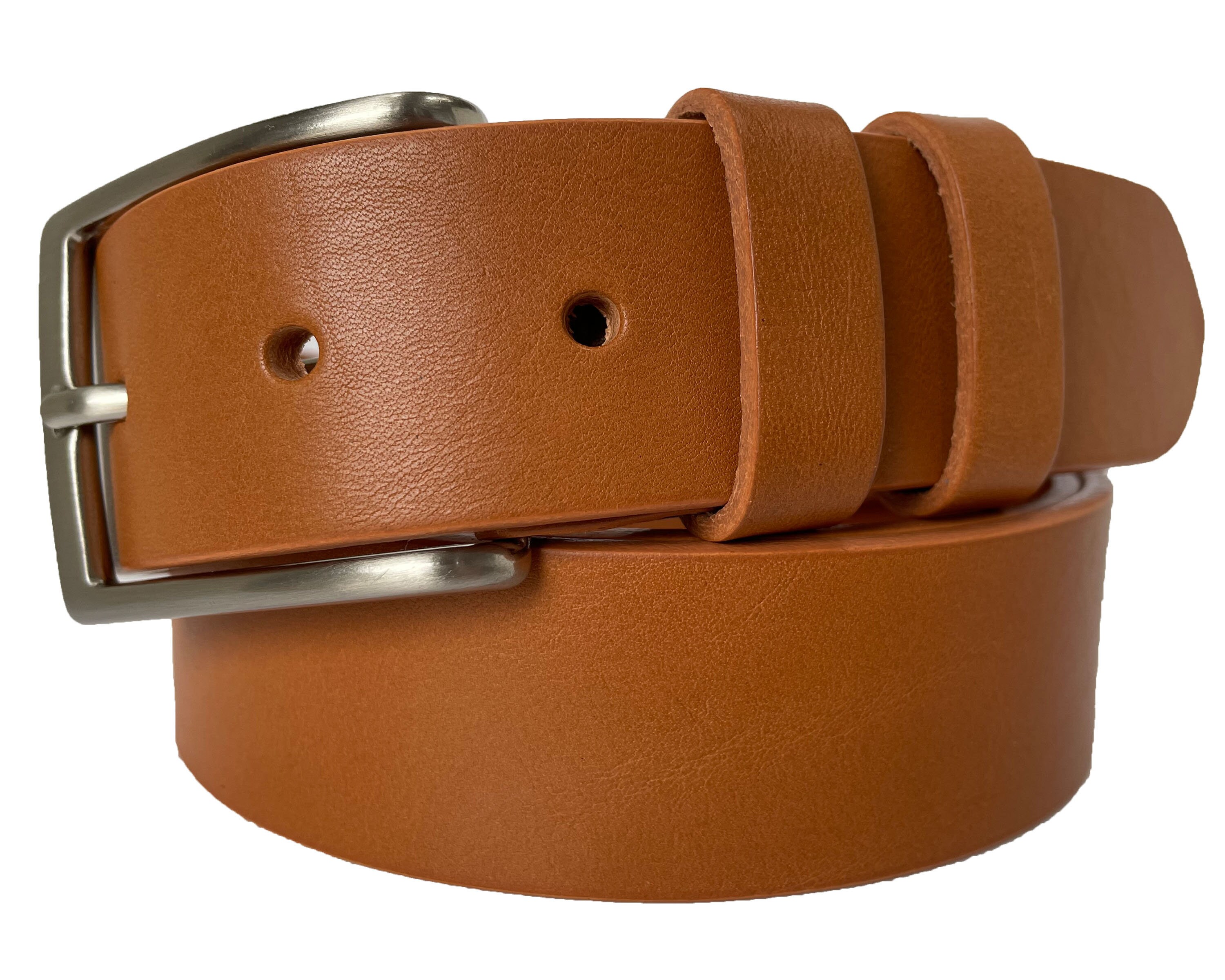 Socapri Genuine Leather Belt Made In Italy Tan Cognac Small Quiet Luxury Resort Cognac Italian Full-Grain – Mission Belt main image 2