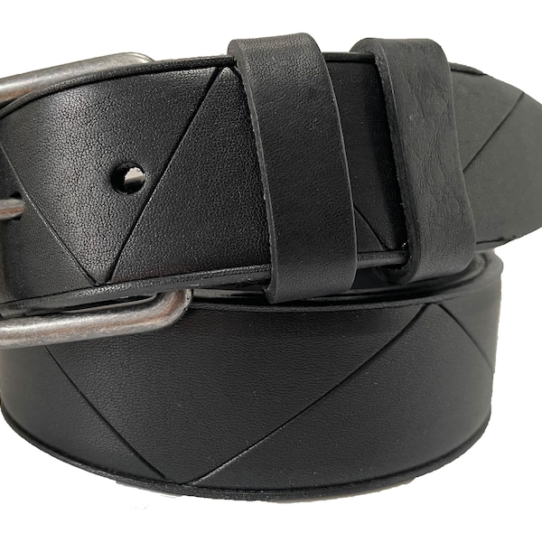 Italian Single Skin Bull Hide Leather Belt Black 40mm