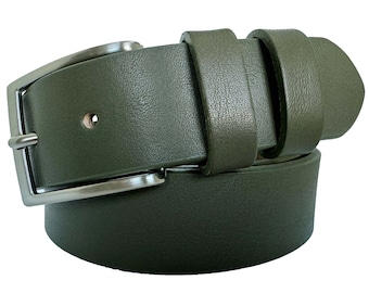 SALE | Green Leather Belt 1 1/4