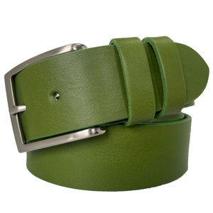 Herren apfelgrün Single Skin Bull Hide italienischen Ledergürtel 40 mm