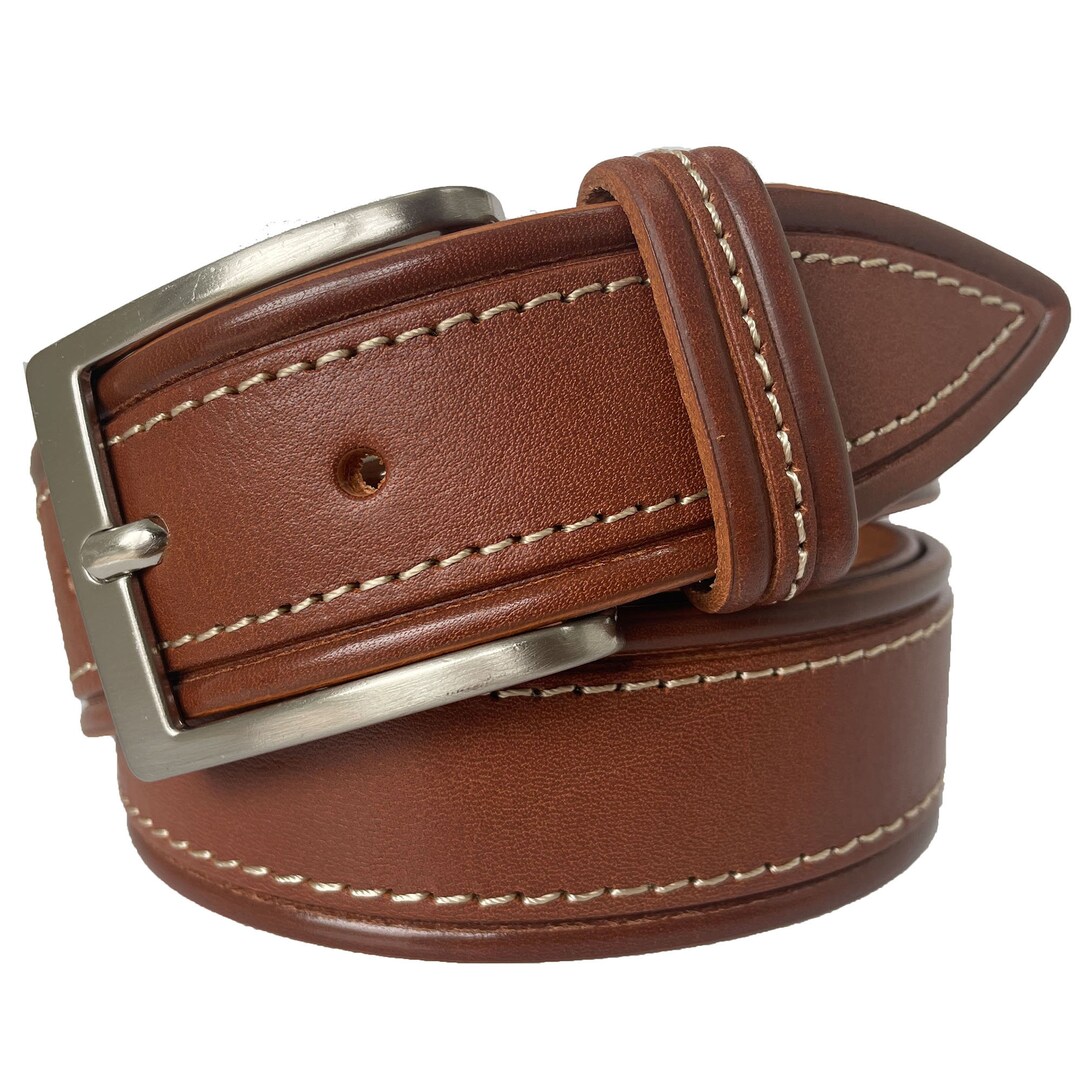 Ossi 38mm Belt With Double Loop – Silver Buckle, 7 Holes, Comfort Fit For Jeans & Chinos