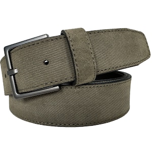 Olive Green Suede Belt Texture Embossed 35MM