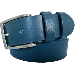 Mens Mare Blue single skin hide Italian hide leather belt 35mm