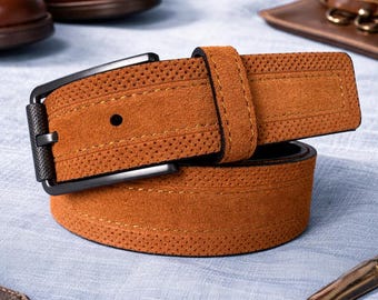 Vintage GARUGLIERI Dark Brown Italian Leather Belt Silver  display picture 2