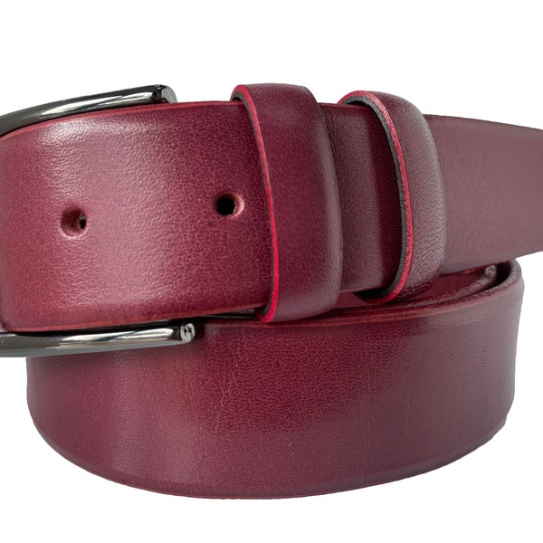 Corrente Burgundy Italian Leather Belt main image 1