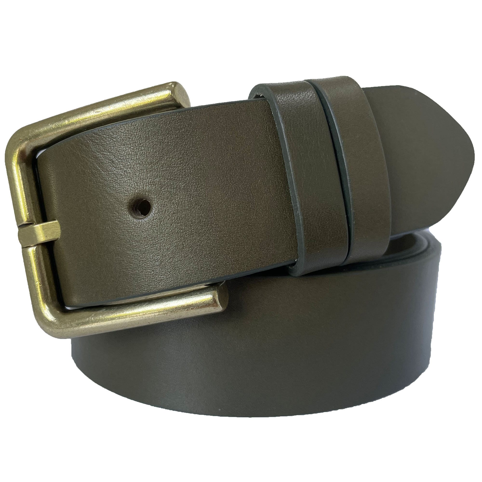 8671- Women Genuine Italian Leather Belt Luna, Made In France- Gray Green, Buy Womens Dark Green Belt For Jeans Real Leather  main image 2