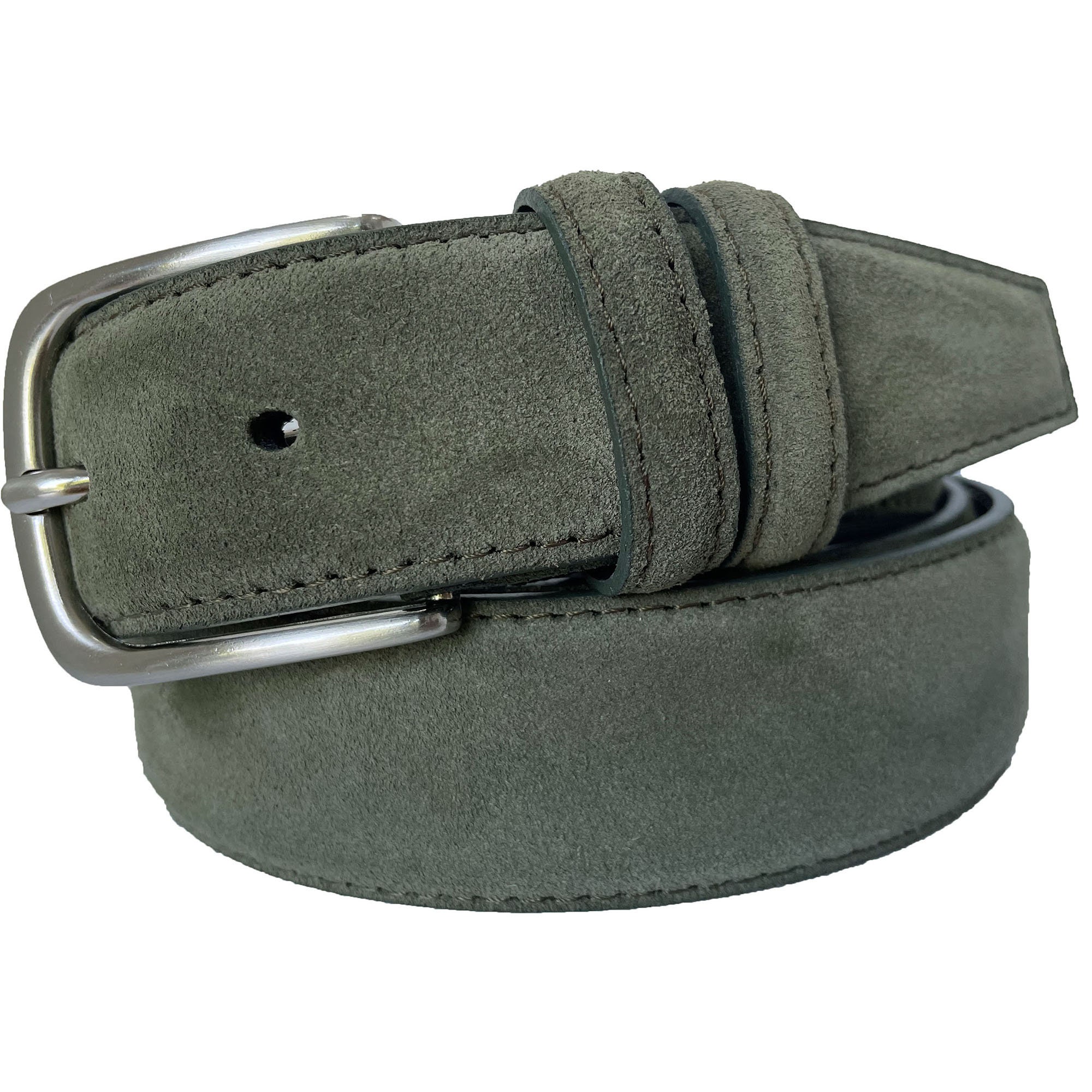 Mens Italian Suede Belt Olive Green Double Loop 35mm - Etsy