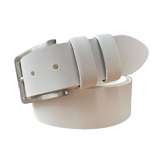 Mens White Classic Single Skin Hide Italian Hide Leather  display picture 2