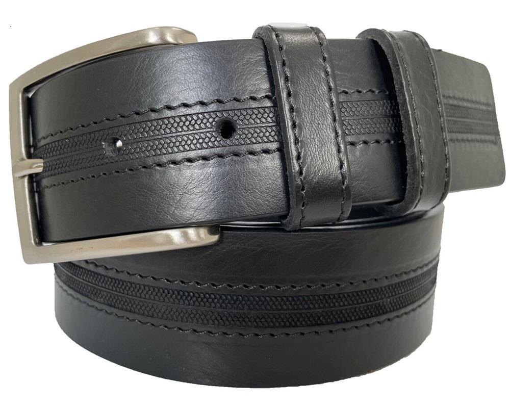 Black Italian leather belt square buckle 36-38 Buy Men main image 3