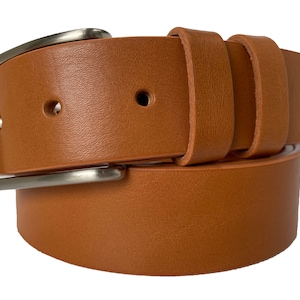 Mens Miele Tan classic single skin hide Italian hide leather belt 35mm