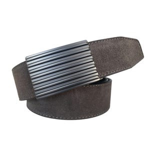 Dark Grey Suede Belt AUTOMATIC RATCHET BUCKLE 40MM