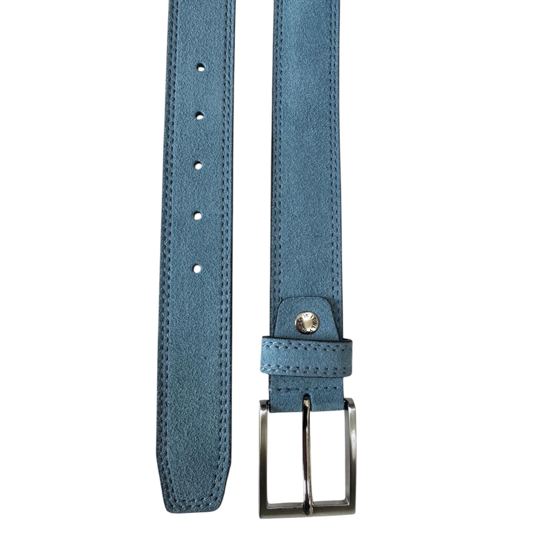 Mens Italian Suede Belt Light Blue 35mm - Etsy