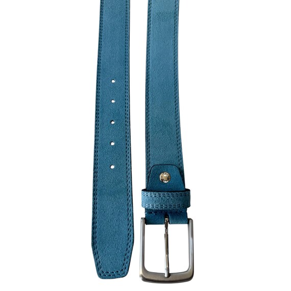 Cintura Uomo In Vera Pelle Nabuk 4 Cm - Artigianale Made In Italy, Fibbia Ad Ardiglione