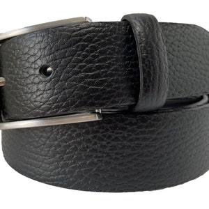 Italian Grained Calf Leather Belt Classic Black 35mm