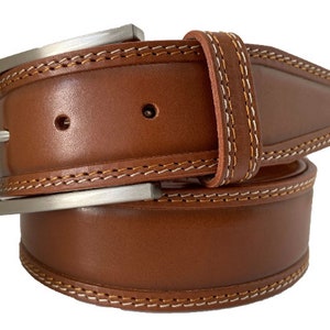 Mens Tan single skin hide Italian hide leather belt 40mm