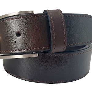 Italian Calf Leather Belt Classic Rich Brown 35mm