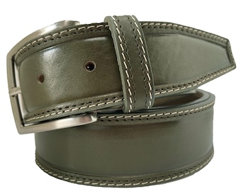 Dark Green Leather Belt – Fields Outfitting