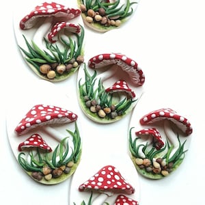 Magic Mushroom Earring Dangle Polymer Clay Earring Handmade Cottage Core Whimsical Jewelry Mushroom Gift for Her 2&quot; Long Hypoallergenic