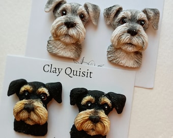 ミニチュアシュナウザー犬用ダングルイヤリング 18Kゴールドメッキ
