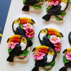 Toucan Earrings Dangle Bird Earrings Handmade Polymer Clay Earrings Tropical  Jewelry Gift for Mother Gift Ideas for Bird Lovers