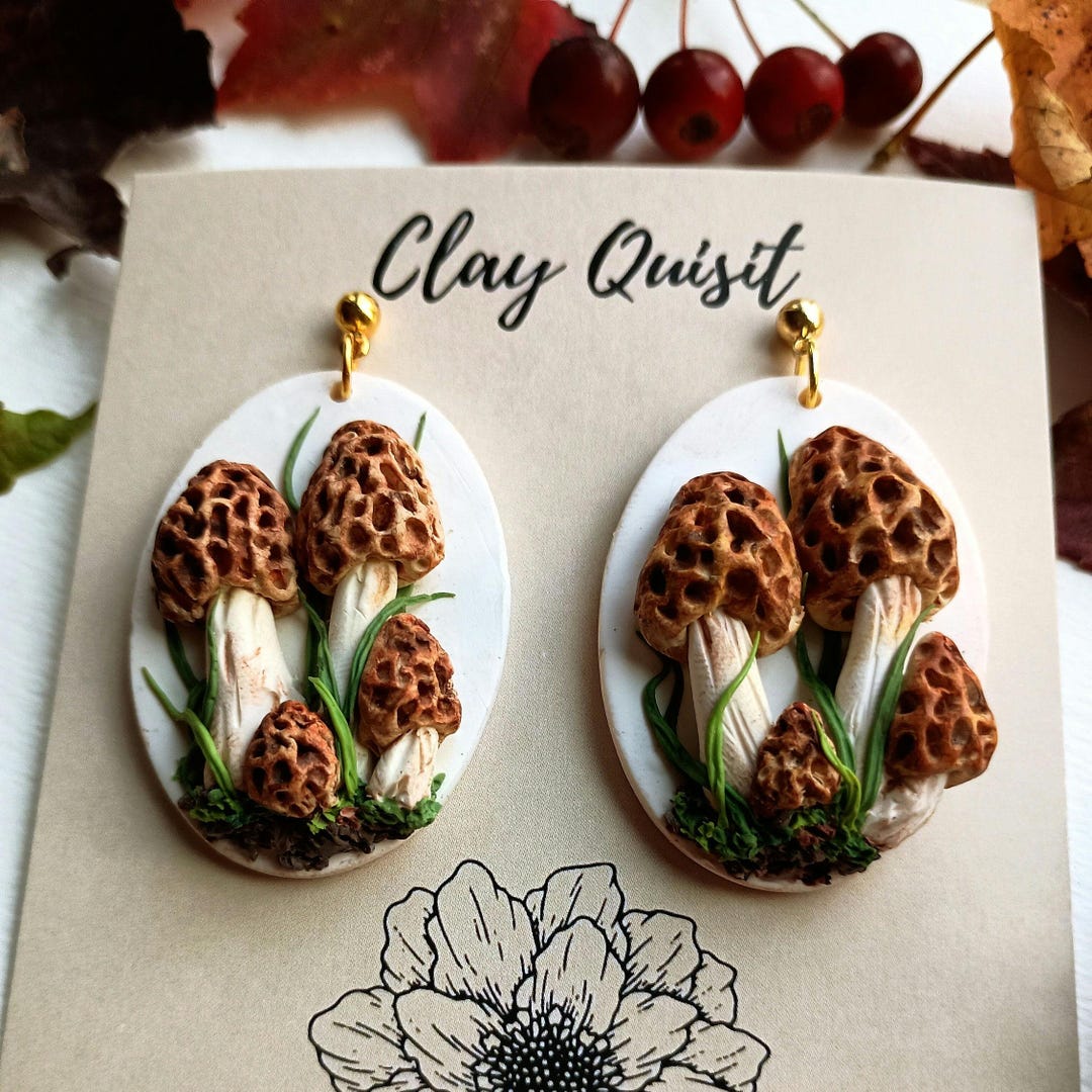 PLITI Mushroom Dangle Earrings – Red Spotted Toadstool Earrings For Women, Hypoallergenic Gift - View #2