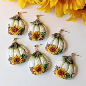 Kürbis Ohrringe Baumeln Herbst Ohrringe Handgemachte Ohrringe aus Polymer Clay Herbst Schmuck Geschenk für Mutter Geschenkideen für Frau Cottage Core Ohrring
