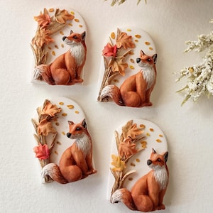 Fox Earrings Handmade Polymer Clay Earring Woodland Jewelry Gifts Cottage Core Earrings Nature Lover Gifts 2&quot; Long Hypoallergenic Earrings