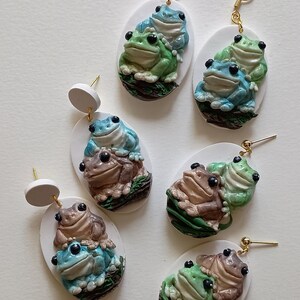 Frog Earrings Handmade Polymer Clay Earrings Frog and Toad Gift for Frog Lover Goblin Core Jewelry  Cute Frog Gifts