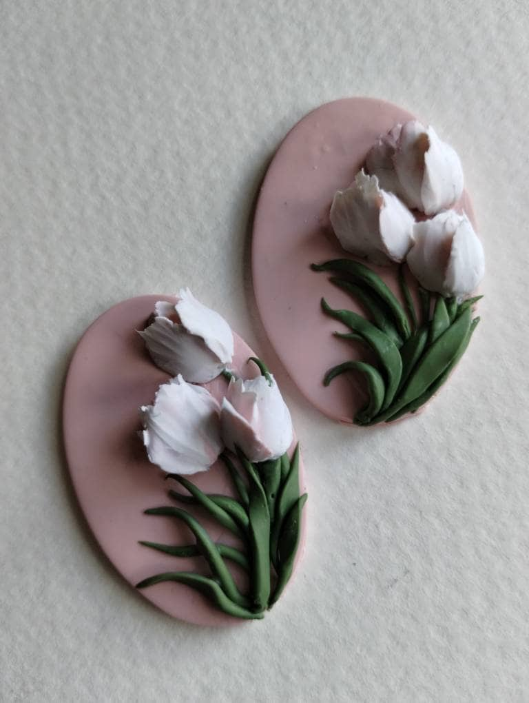 Floral statement earrings using Tulip dimensional paint – oh yay