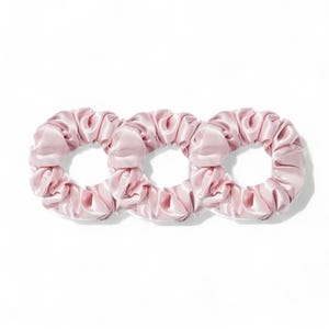 100% Mulberry Silk Hair Scrunchie, gift for her, pink scrunchie, set of 3
