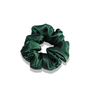 100% Mulberry Silk Hair Scrunchie, gift for her, emerald green