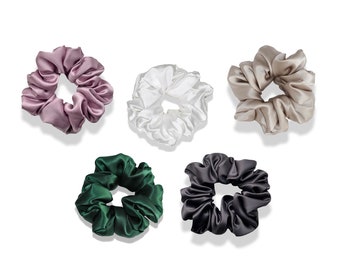 100% Mulberry Silk Hair Scrunchie, Corbata de pelo de seda, Regalo de seda