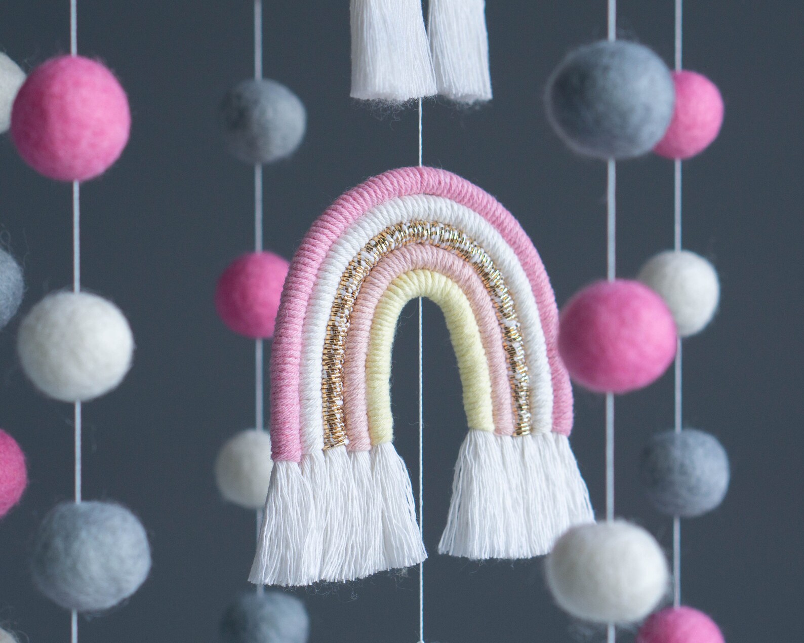 DIY Handwerk KIT Regenbogen Baby Mobile Makramee